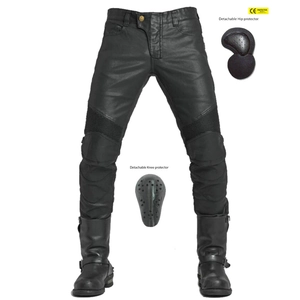 Retro Windproof Motorcycle Riding Pants With Protective Gear Coated Denim Locomotive Pants For Men Women Cycling Trousers