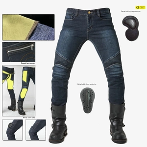 Men's Kevlar motorcycle jeans with CE armor and protective inner lining