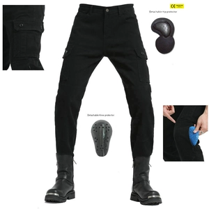 Men's Motorcycle Protective Cargo Pants With CE Armor Multi-Pocket Tactical Riding Trousers Breathable Anti-Fall Gear