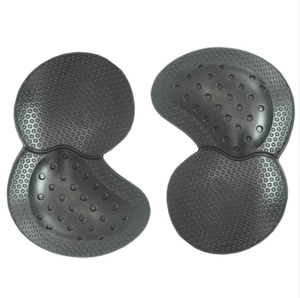 Black impact-resistant motorcycle protective knee pads with ventilation holes