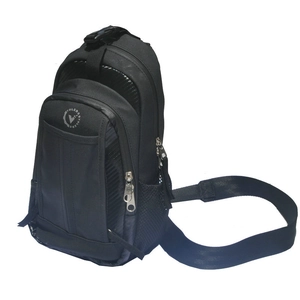Waterproof black nylon motorcycle drop leg bag and chest pack with reflective logo