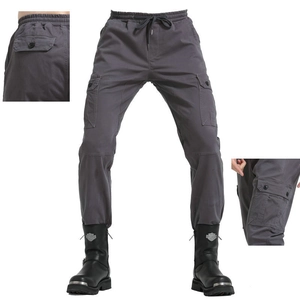 Men Casual Cargo Joggers Multi Pockets Cotton Workwear Pants Elastic Drawstring Waist Cuffed Ankle Outdoor Tactical Trousers