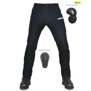 VOLERO Pantalon de Moto Imperméable Jeans Homme Protections CE Amovibles Renforcé Fibre de Bambou Denim Moto