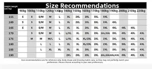 Motorcycle hoodie size chart showing height 155-190cm and weight 45-110kg for S to 4XL sizes