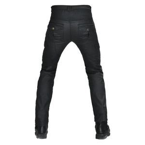 Pantalon de moto noir pour homme avec panneaux extensibles et poches cargo de protection