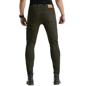 Vue arrière du jean moto cargo tactique avec empiècements extensibles et boucles