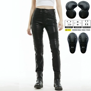 Pantalon de Moto Femme Doublé Polaire Imperméable Coupe-vent Avec Protections Amovibles Design Extensible Plissé