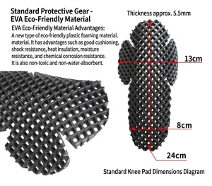 Genouillères en mousse EVA noire à haute élasticité avec design en maille et 5,5mm
