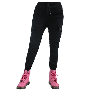 Damen Cargo-Jogginghose in Schwarz mit elastischem Bund und großen Seitentaschen