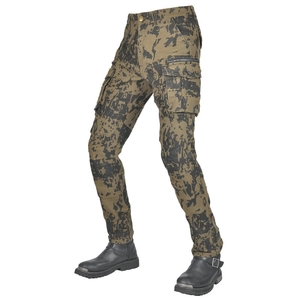 Men's camouflage motorcycle riding jeans with cargo pockets and armor protection design
