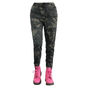 Damen Motorradhose mit Camouflage-Muster, Silikonprotektoren und praktischen Cargotaschen