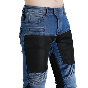 Blaue Motorradjeans für Herren mit Mesh-Einsätzen und Stretch-Elementen für Komfort