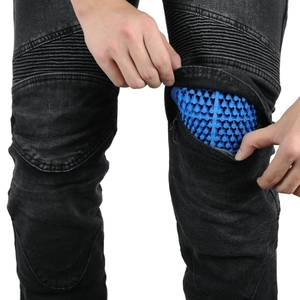 Herren Motorradjeans mit Knie-Stretch-Einsätzen und herausnehmbaren CE-Protektoren