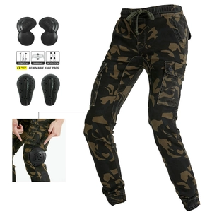 Loong Biker Motorcycle Riding Pants With Protective Armor Pads Camouflage Tactical Cargo Moto Jogger Men Biking Trousers