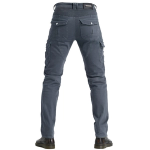 Men motorcycle riding jeans with protective pads and flexible accordion panels on back