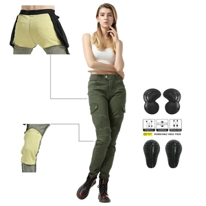 Jeans Protettivi da Moto per Donna Pantaloni da Equitazione Antistrappo in Kevlar Con Protezioni Rimovibili Cargo Moto