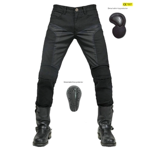 Men Motorcycle Riding Jeans Summer Breathable Mesh Racing Pants With CE Protectors Adjustable Knee Pads Cycling Trousers