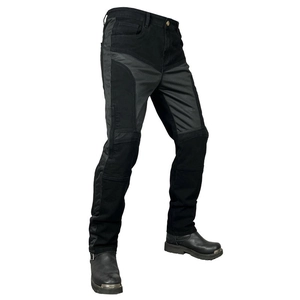 Jean moto homme en maille respirante avec protections de genoux réglables intégrées
