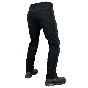 Vue arrière du jean moto été pour homme avec panneaux en mesh et genouillères réglables