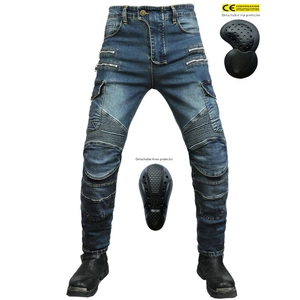 Jean de Moto pour Homme Pantalon de Protection en Denim de Coton Cargo Avec Protections CE Multi Poches Pantalons de Moto Extensibles