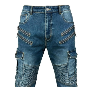 Herren Motorradjeans mit verstellbaren Knieprotektoren und großen Cargo-Taschen