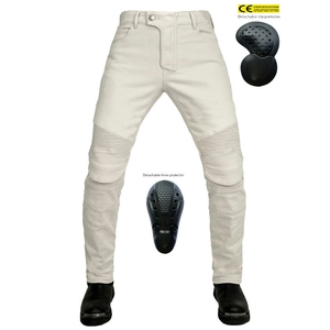 Men Retro Motorcycle Riding Jeans Waterproof Windproof Protective Off-Road Stretch Casual Locomotive Pants With Knee Pads