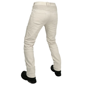 Pantalon de moto pour hommes blanc cassé avec panneaux extensibles et design protecteur