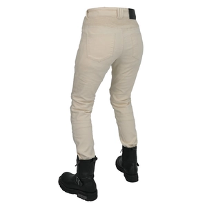 Motorradjeans für Damen in Beige mit Stretch-Einsätzen und schmaler Passform