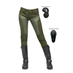 Women Motorcycle Jeans Summer Breathable Mesh Riding Pants With Knee Hip Protectors Army Green Black Slim Moto Trousers