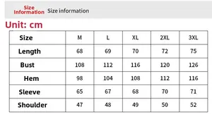 Detailed size chart for motorcycle riding jacket with measurements in cm for M to 3XL