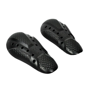 Thickened CE Level 2 black motorcycle knee pads with ergonomic honeycomb texture