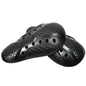 Detail of CE Level-2 certified motorcycle armor with honeycomb shock absorption texture