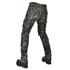 Pantaloni moto mimetici VOLERO con tasche multiple e pannelli elasticizzati a fisarmonica