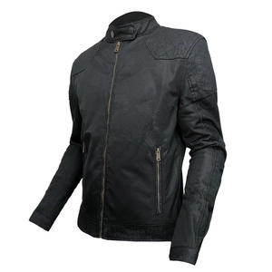 Men's breathable mesh motorcycle jacket in black with quilted shoulders and zipper detail