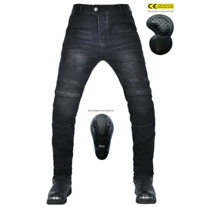 Jean de Moto pour Homme Pantalon Denim Motard Rétro Avec Protections CE Amovibles Pantalon de Protection Extensible Accordéon