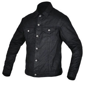 Men's retro waxed cotton motorcycle jacket with protective coating and vintage look