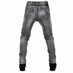 Schmal geschnittene Motorradjeans für Herren mit Stretcheinsätzen und Vintage-Waschung