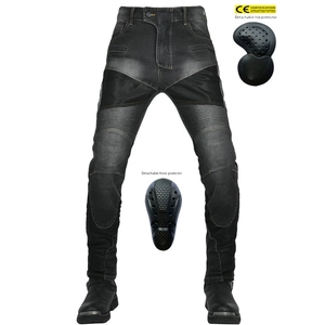 Men Motorcycle Riding Jeans Retro Summer Mesh Breathable Protective Denim Pants With Removable CE Armor Pads For Biker