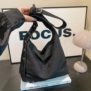 Sac Bandoulière Grande Capacité Style Coréen en Tissu Composite Denim pour Femmes Mode Urbaine Décontractée Sac Hobo Tote
