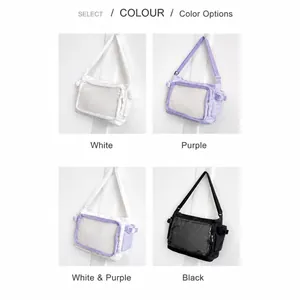 Detailed comparison of four color variants for the large transparent ita shoulder bag