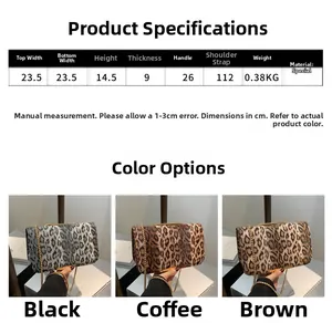 Tableau des tailles et dimensions pour le sac à bandoulière léopard tendance pour femme