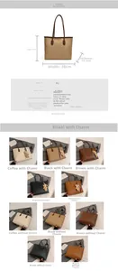 Guida alle taglie per borsa tote in pelle PU con dimensioni e opzioni di colore