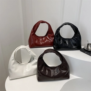 Dames Retro PU Leren Onderarmtas Minimalistische Stiksels Hobo Handtas Mode Splitsen Schoudertas Voor Dagelijks Casual Straatstijl