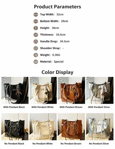 Detailed size specifications for minimalist tote bag with bow accent and various colors