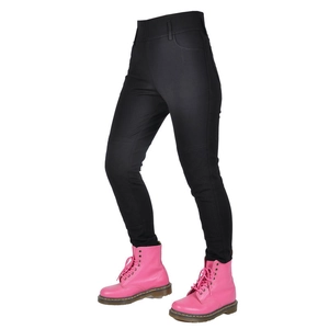 Slim fit high-waisted women's motorcycle riding pants with protective gear in black