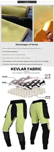 Détail de la doublure en Kevlar et structure fibreuse ignifuge sur le pantalon de moto