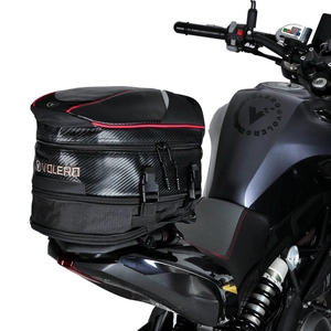 Waterproof motorcycle tail bag with carbon fiber texture and expandable storage layer