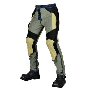 Men's retro motorcycle jeans with Kevlar reinforced panels and slim fit denim construction