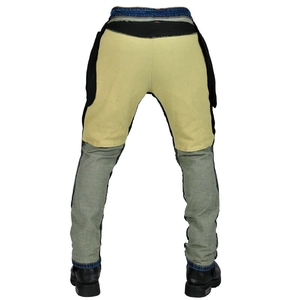Men's retro motorcycle jeans featuring internal aramid fiber lining and armor pockets