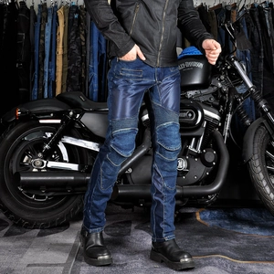 Atmungsaktive Herren Motorrad-Jeans mit schützenden Stretch-Einsätzen am Knie